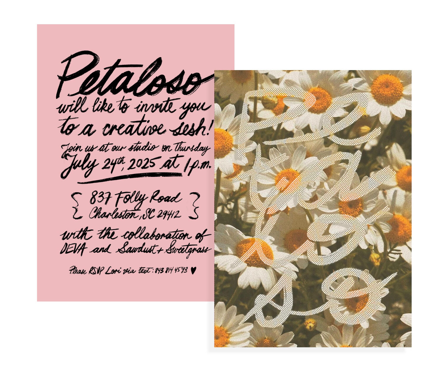 Petaloso “Creative Sesh 2025” invitation. Version 2